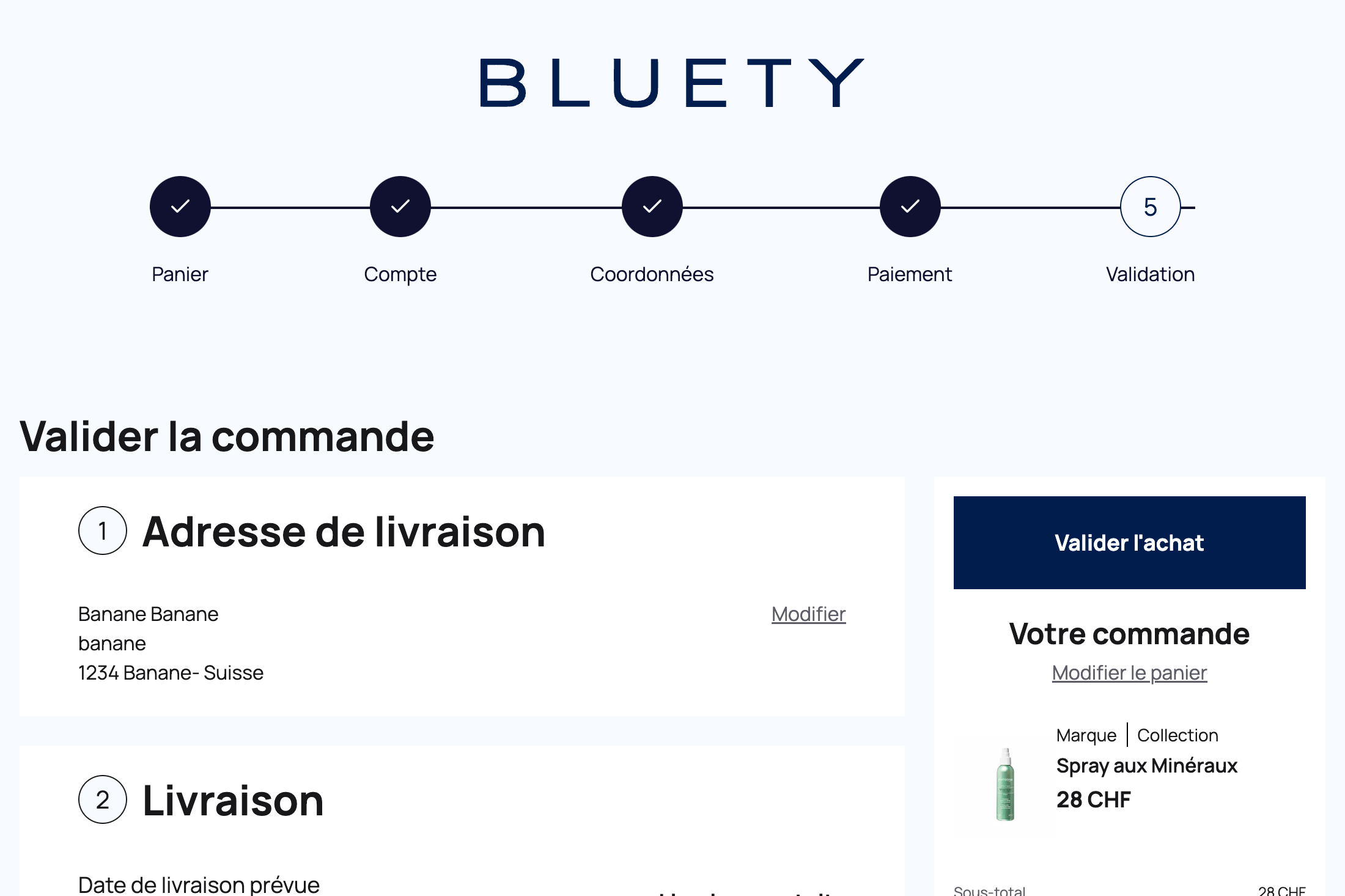 Screenshot of the Bluety application