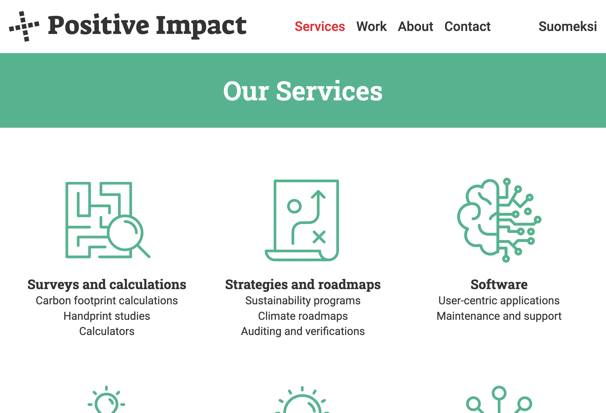 Screenshot of the Positive Impact application